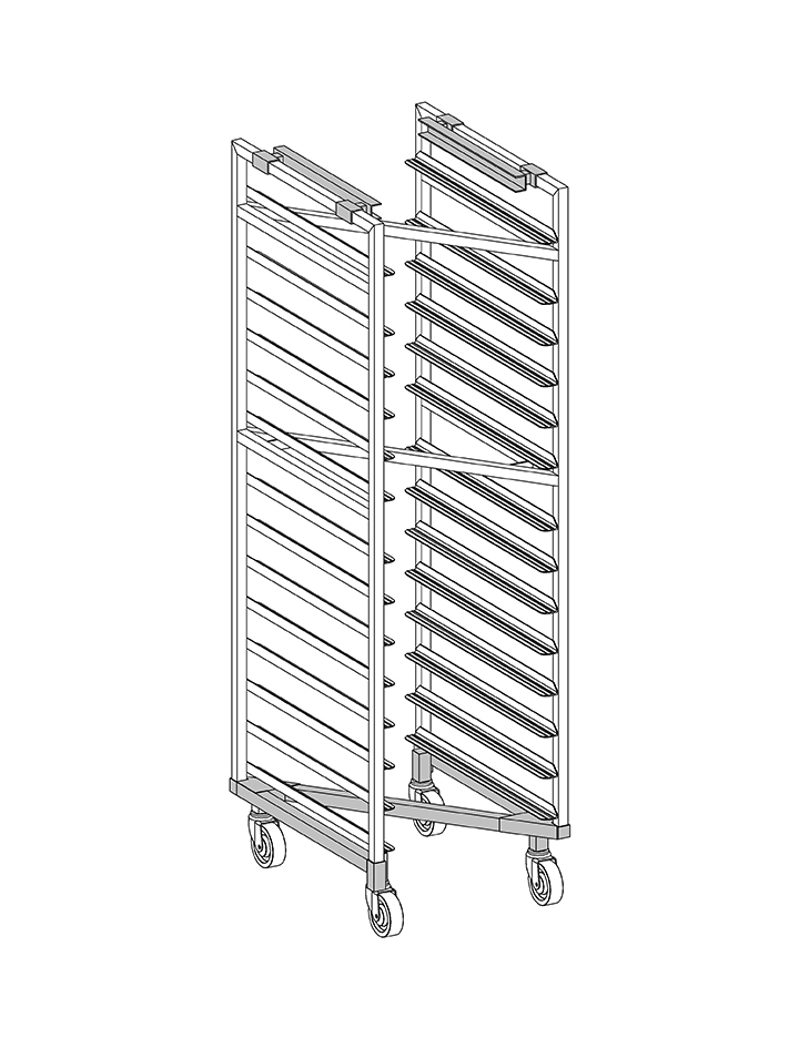 OvenZ® Single End Load Aluminum Nesting Oven Rack