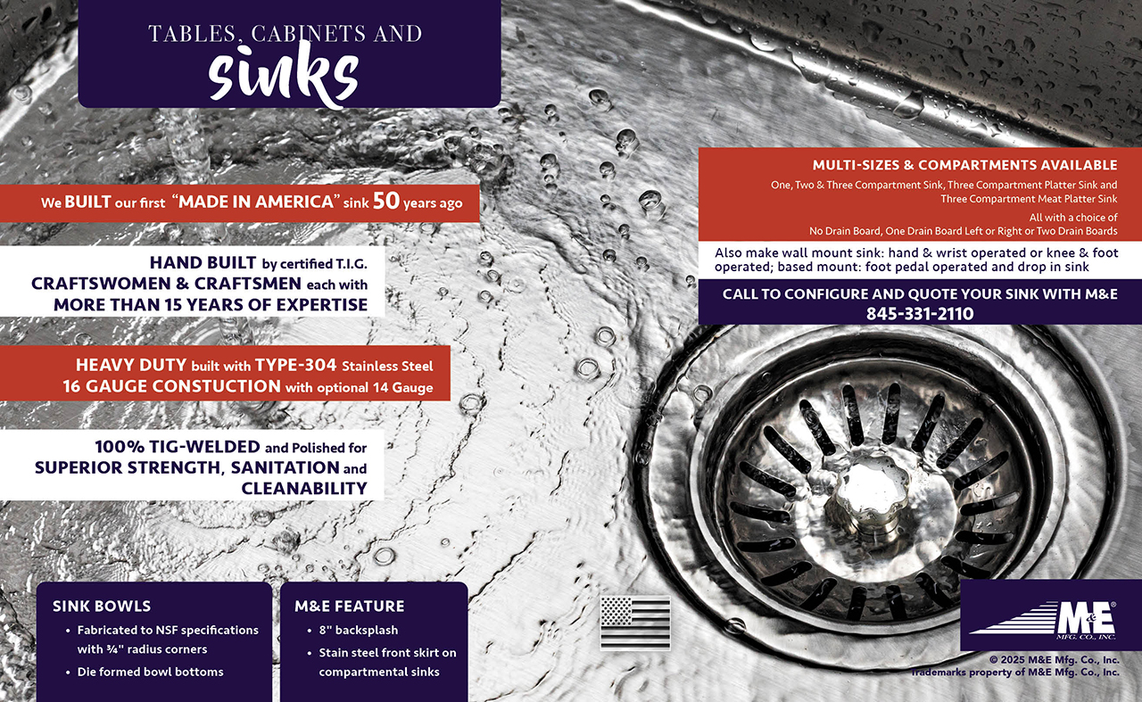 M&E Manufacturing Stainless Sinks
